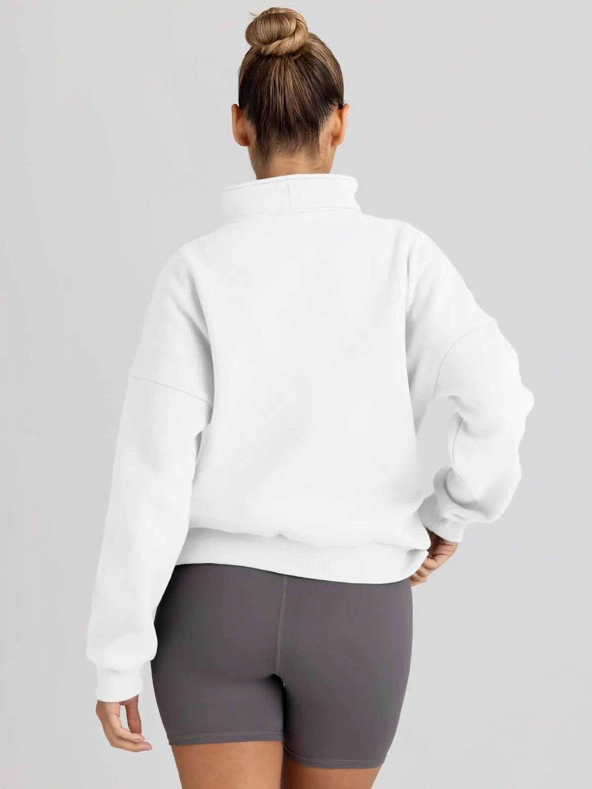 Trendy Queen Sweatshirts Half Zip Pullover Quarter Zip Oversized Hoodies Sweaters Comfy Fall Outfits 2024 Y2K Winter Clothes - Love Salve